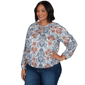 Plus Size Skye’s the Limit Urban Heirloom Tie Neck Damask Blouse - image 3