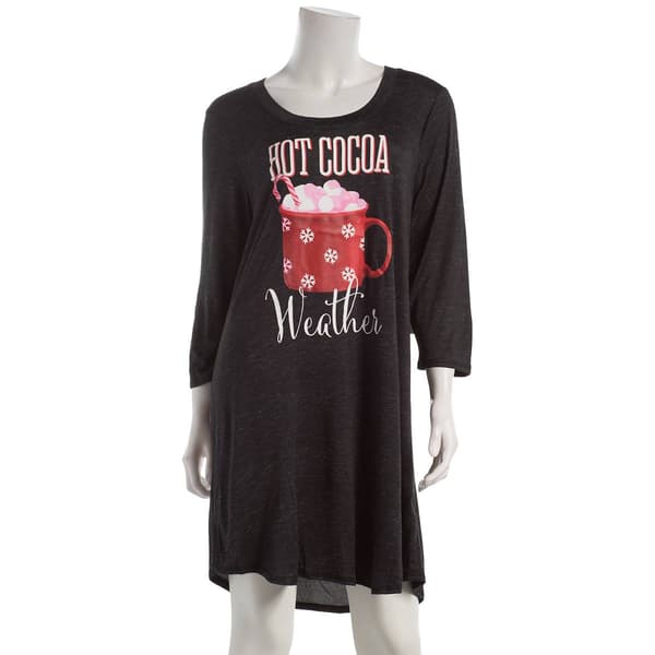 Womens Jaclyn 3/4 Sleeve Hot Cocoa Weather Nightshirt - image 
