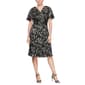 Womens SLNY Short Sleeve Foil Ruched Waist Midi - image 1