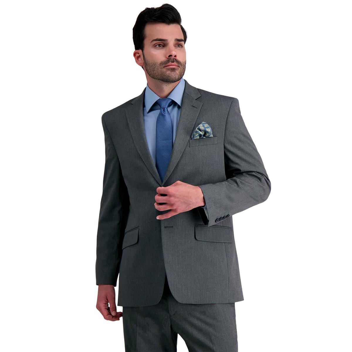 Mens J.M. Haggar® Basketweave Jacket - Dark Grey