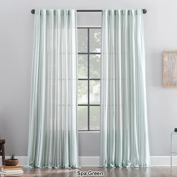 Denza Woen Global Slub Sheer Back Tab Panel Curtain