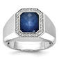 Mens Gentlemens Classics(tm) 14kt. White Gold Sapphire Doublet Ring - image 1