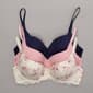 Womens Laura Ashley 3Pk Micro Push Up Bra w/ Crossover Lace - image 1