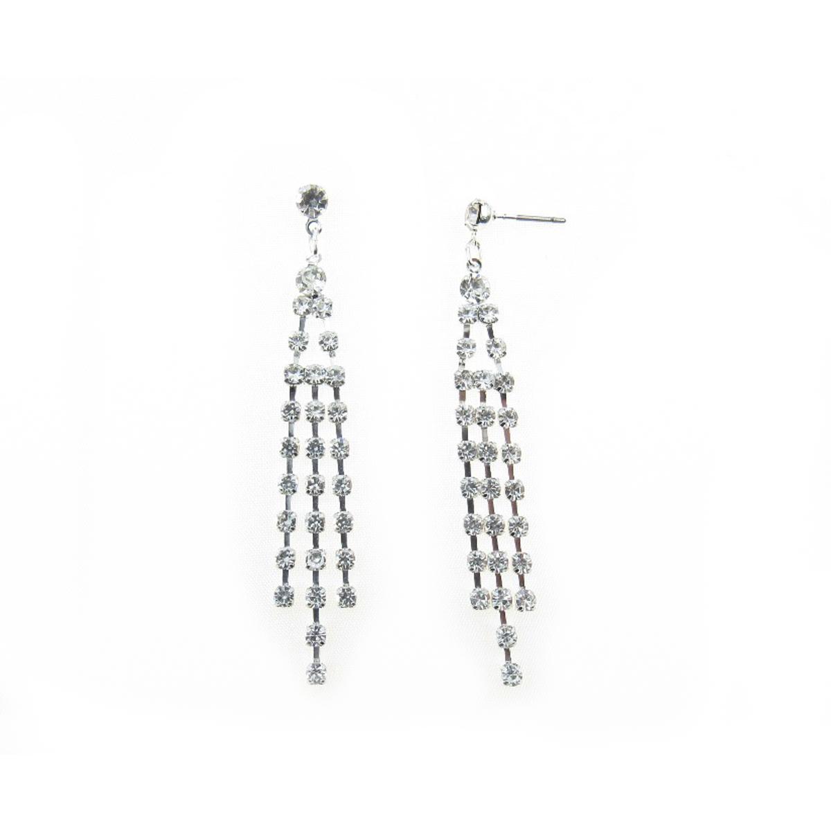 Rosa Rhinestones Crystal Rhinestone Triple Strand Earrings,Specials : American Fashion Style Bags On Sale