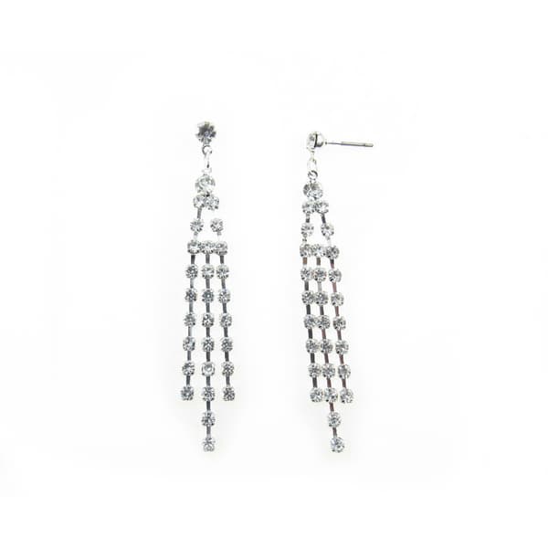 Rosa Rhinestones Crystal Rhinestone Triple Strand Earrings - image 