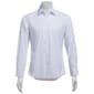 Mens Bill Blass Microfiber Thin Stripe Slim Fit Dress Shirt-White - image 1