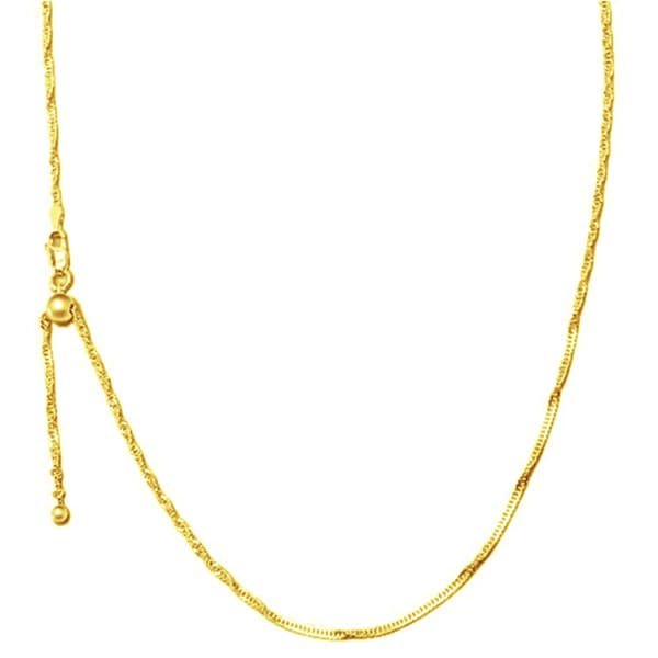 Gold over Sterling Silver Twisted Serpentine Chain Necklace - image 