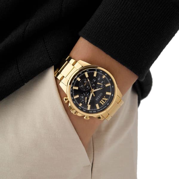 Mens GUESS Gold Tone Multi-Function Watch - GW0900G3