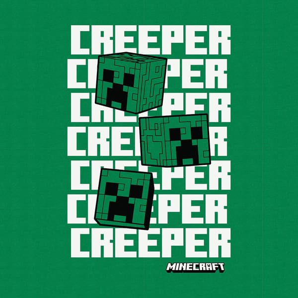 Boys &#40;8-20&#41; Minecraft Run Creeper Run Short Sleeve Graphic Tee
