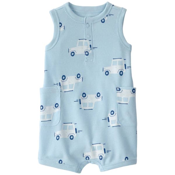 Baby Boy (3-24M) Carter''s Car Waffle Knit Sleeveless Romper - image 