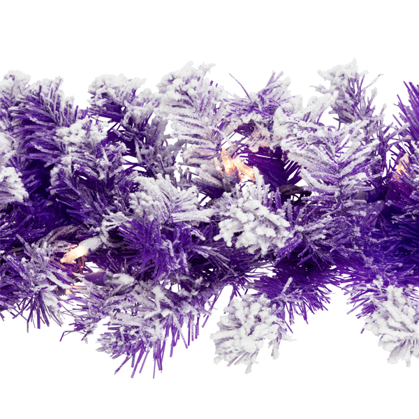 Northlight 9ft. Pre-Lit Purple Flocked Pine Christmas Garland