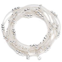 Nine West Silver-Tone 5 Row Stretch Bracelet