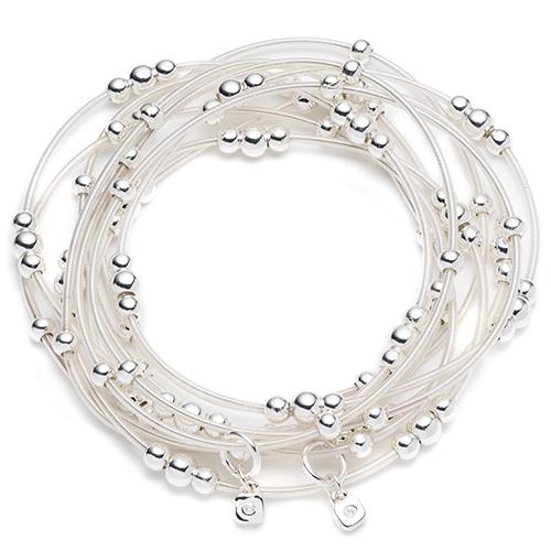 Nine West Silver-Tone 5 Row Stretch Bracelet