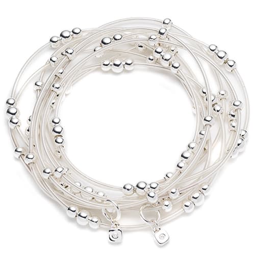 Nine West Silver-Tone 5 Row Stretch Bracelet - image 