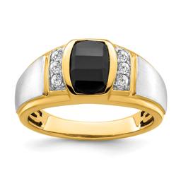 Mens Gentlemens Classics(tm) 14kt. Two Tone Onyx & 1/5 Diamond Ring