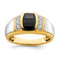 Mens Gentlemens Classics(tm) 14kt. Two Tone Onyx & 1/5 Diamond Ring - image 1