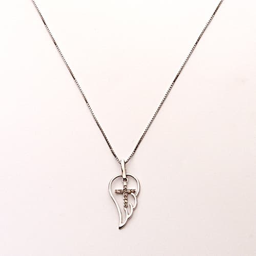 Marsala 1/10ctw. Diamond Angel Wing Necklace - image 