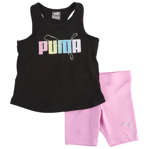 Toddler Girl Puma&#40;R&#41; Logo Tank Top & Biker Shorts Set - image 