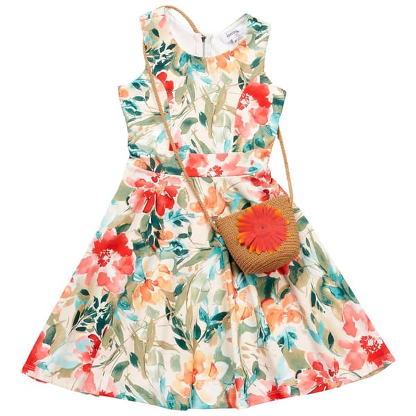 Girls &#40;7-16&#41; Speechless Sleeveless Floral Dress with Crossbody - image 