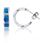 Gemstone Classics&#40;tm&#41; Created Blue Opal Brick Hoop Earrings - image 1