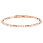 Athra Rose Gold Over Brass Oval Bead Stations & Crystal Bracelet - image 1