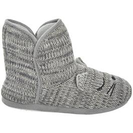 Womens Capelli New York Knit Sleeping Cat Bootie Slippers