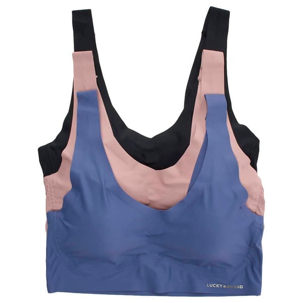 Womens Lucky 3pk. Micro Laser Wire Free Bras - LVD69952BV - image 