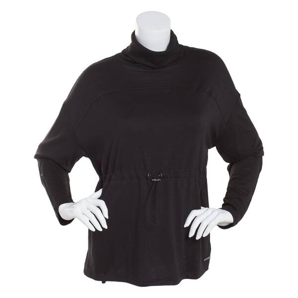 Womens Nine West Active Fleece Hi Neck Cinched Waist Pullover Top - image 
