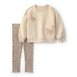 Toddler Girl Carter''s(R) Leopard Fleece Long Sleeve Top & Pants Set