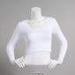 Juniors One Step Up Long Sleeve Seamless V-Neck Crop Top - image 3