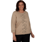 Plus Size Alfred Dunner Travel Advisory Beaded Scroll Sweater - image 1