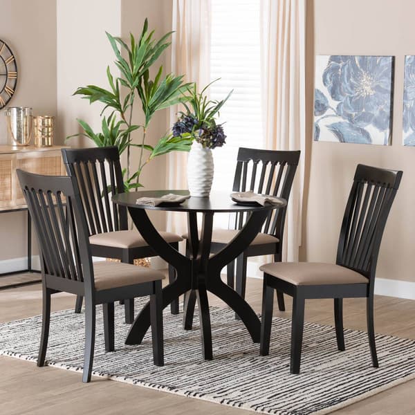 Baxton Studio Bailey Modern Dark Brown Wood 5pc. Dining Set