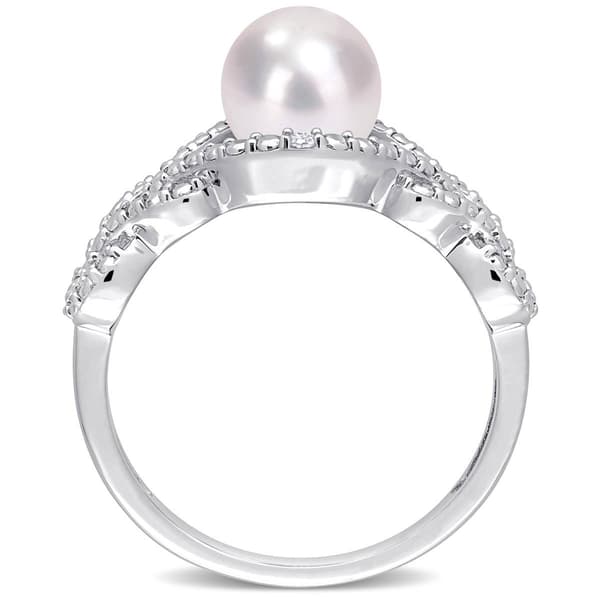 Gemstone Classics&#8482; Pearl & Diamond Accent Infinity Ring