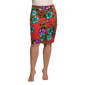 Plus Size 24/7 Comfort Apparel Orange Floral Pencil Skirt - image 1