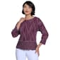 Petite Ali Miles 3/4 Sleeve Textured Wavy Line Blouse - image 1