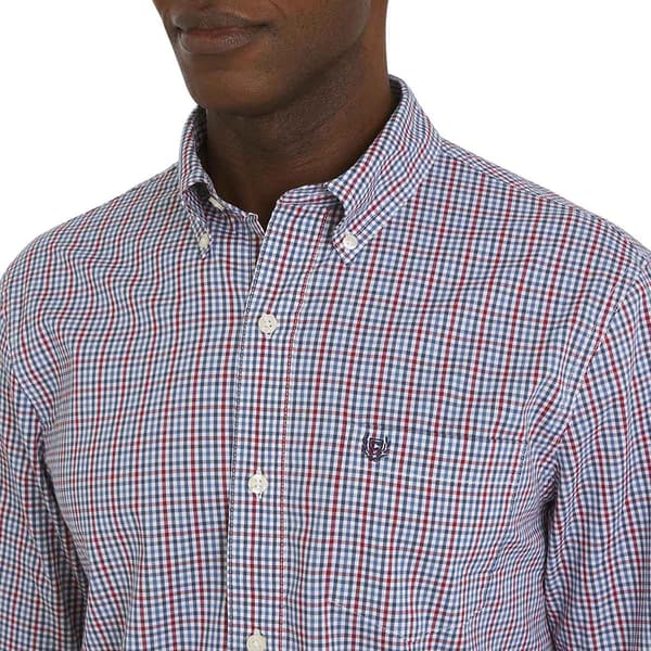 Mens Chaps Long Sleeve Checkered Button Down Shirt - Stellar