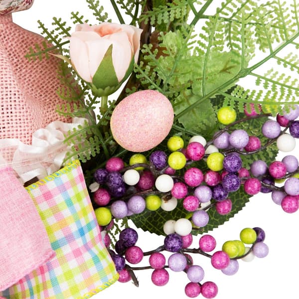 Northlight Seasonal Flower Bunny Moss Teardrop Easter Wreath