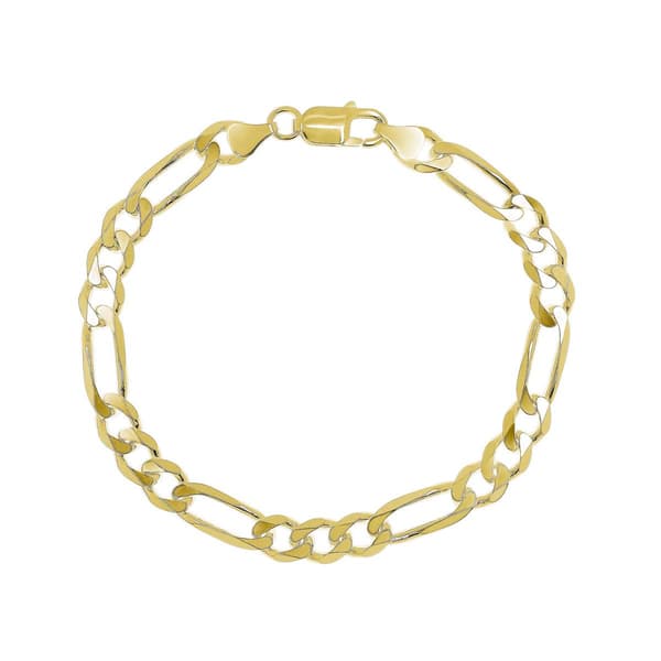 8in. 14kt. Over Sterling Silver Figaro Chain Bracelet - image 