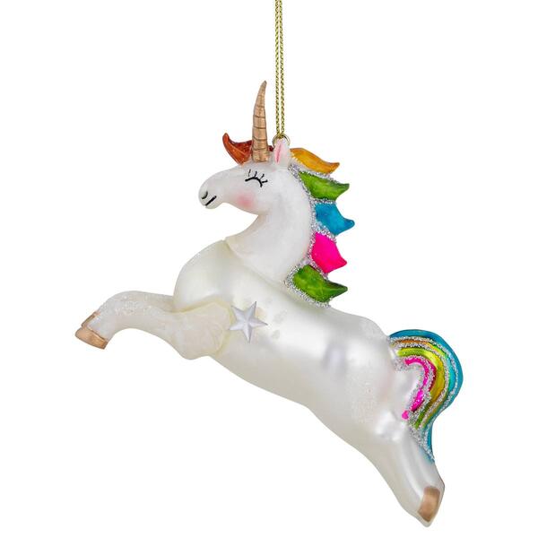 Northlight Seasonal 4.5in. Rainbow Unicorn Christmas Ornament - image 