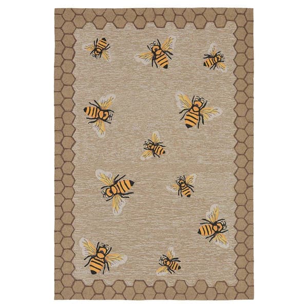 Liora Manne Frontporch Honeycomb Bee Rectangular Large Area Rug