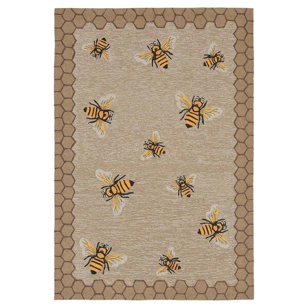 Liora Manne Frontporch Honeycomb Bee Rectangular Large Area Rug - image 