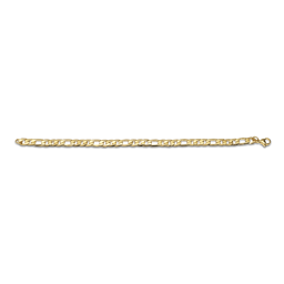 Mens Iron Saints Diamond Cut Figaro Link 18kt. Gold Tone Bracelet