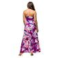 Womens 24/7 Comfort Apparel Purple Floral Strapless Maxi Dress - image 2
