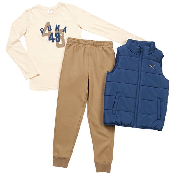Boys (4-7) Puma(R) 3pc. Vest Set - Dark Indigo - image 