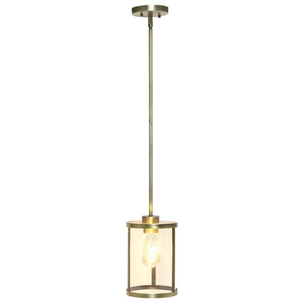 Lalia Home 1-Light Adjustable Cylindrical Clear Glass Pendant
