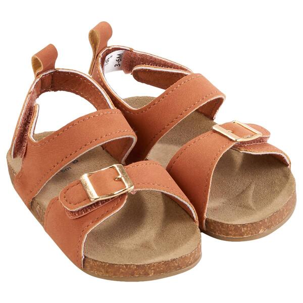 Baby Girl &#40;NB-12M&#41; Gold Bug&#40;R&#41; Molded Sole Brown Sandals - image 