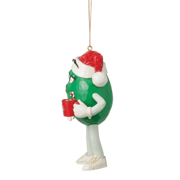 Jim Shore M&M''S Green Charact in Hat Hanging Christmas Ornament