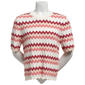 Womens Adrianna Papell Short Sleeve Chevron Stripe Sweater - image 1