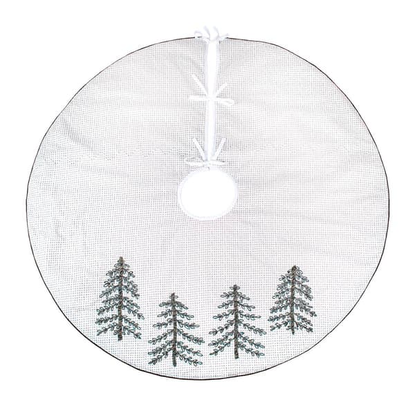 National Tree 52in. Tree Skirt w/ Tree Embroidery - image 