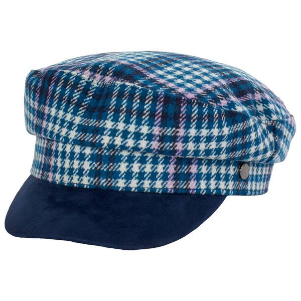 Womens Steve Madden Plaid Suede Brim Newsboy Cap - image 